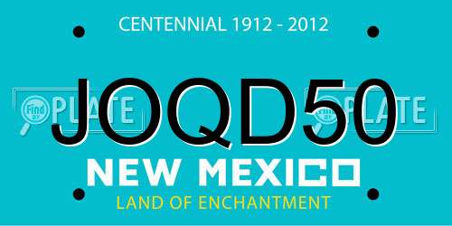 JOQD50 New Mexico License Plate