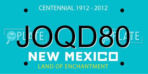 JOQD80 New Mexico License Plate