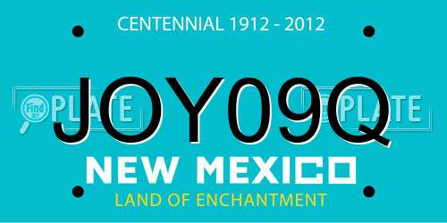 JOY09Q New Mexico License Plate