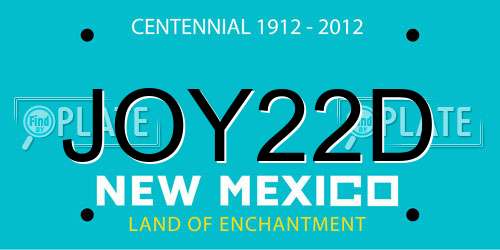 JOY22D New Mexico License Plate