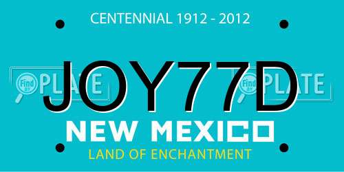 JOY77D New Mexico License Plate
