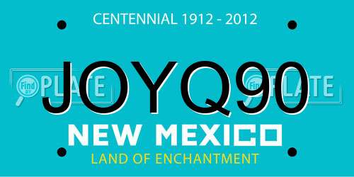 JOYQ90 New Mexico License Plate