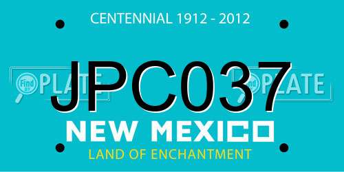 JPC037 New Mexico License Plate