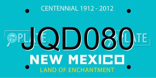 JQD080 New Mexico License Plate
