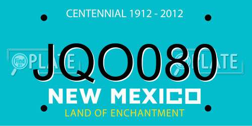JQO080 New Mexico License Plate