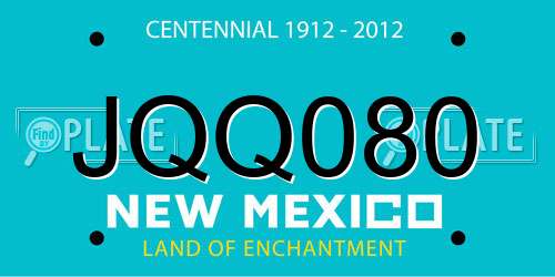JQQ080 New Mexico License Plate