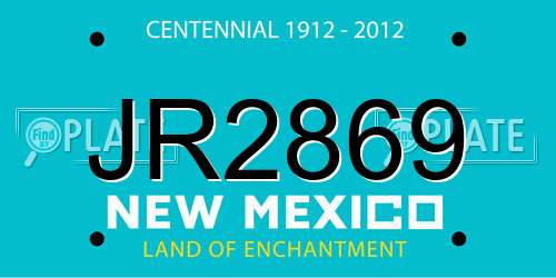JR2869 New Mexico License Plate