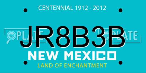 JR8B3B New Mexico License Plate