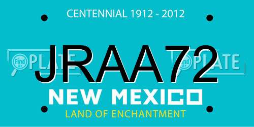 JRAA72 New Mexico License Plate