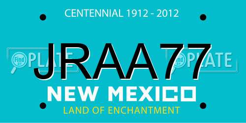 JRAA77 New Mexico License Plate