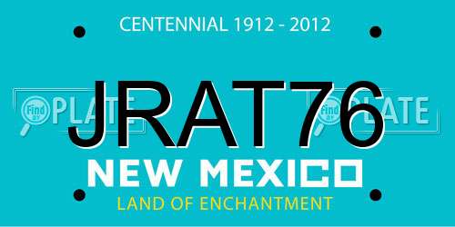 JRAT76 New Mexico License Plate