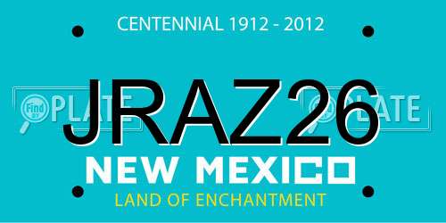 JRAZ26 New Mexico License Plate