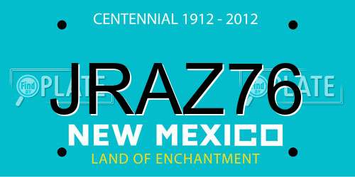 JRAZ76 New Mexico License Plate