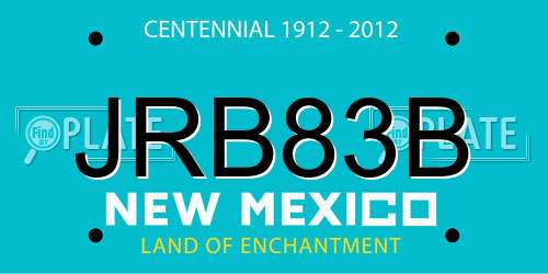 JRB83B New Mexico License Plate