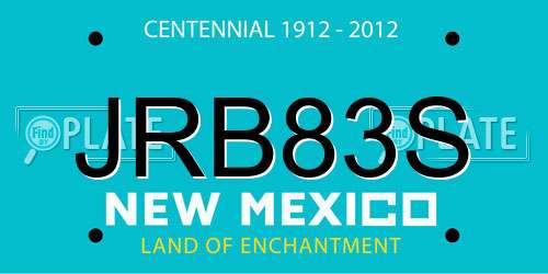 JRB83S New Mexico License Plate