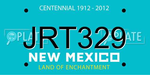 JRT329 New Mexico License Plate