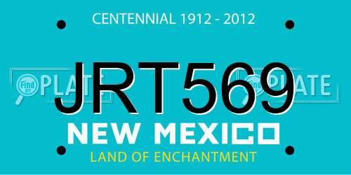 JRT569 New Mexico License Plate