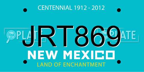 JRT869 New Mexico License Plate