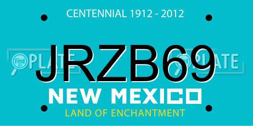JRZB69 New Mexico License Plate