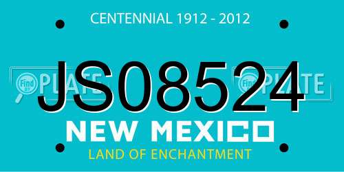 JS08524 New Mexico License Plate