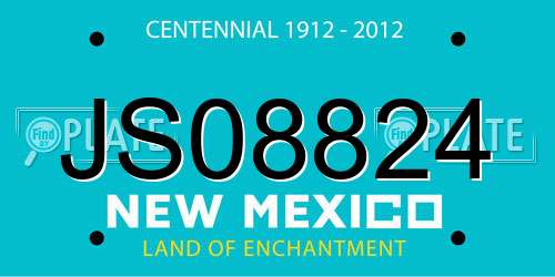 JS08824 New Mexico License Plate