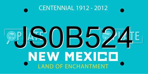 JS0B524 New Mexico License Plate