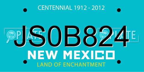 JS0B824 New Mexico License Plate