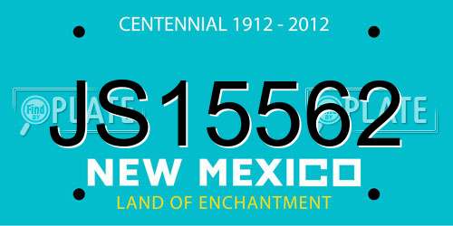 JS15562 New Mexico License Plate