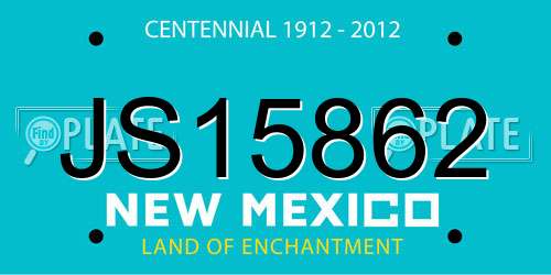 JS15862 New Mexico License Plate