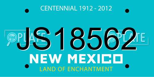 JS18562 New Mexico License Plate