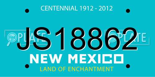 JS18862 New Mexico License Plate