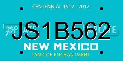 JS1B562 New Mexico License Plate
