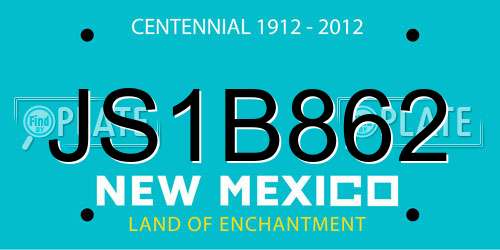 JS1B862 New Mexico License Plate