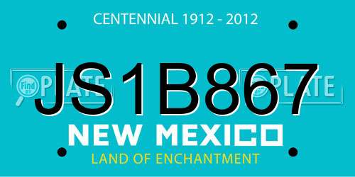 JS1B867 New Mexico License Plate