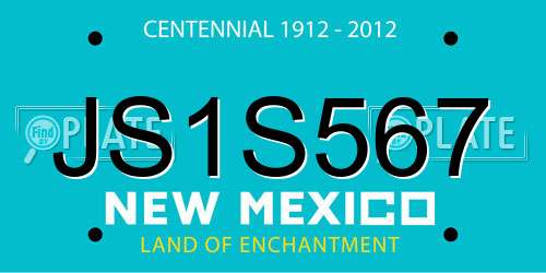 JS1S567 New Mexico License Plate