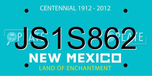JS1S862 New Mexico License Plate