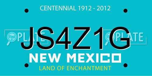 JS4Z1G New Mexico License Plate