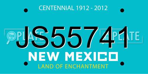 JS55741 New Mexico License Plate