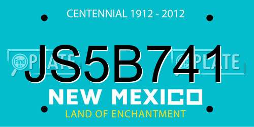 JS5B741 New Mexico License Plate