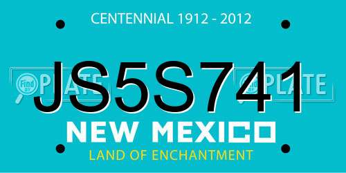JS5S741 New Mexico License Plate