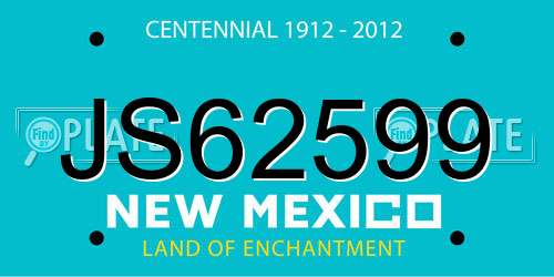 JS62599 New Mexico License Plate