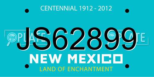 JS62899 New Mexico License Plate