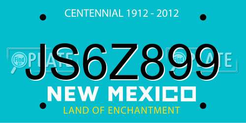 JS6Z899 New Mexico License Plate