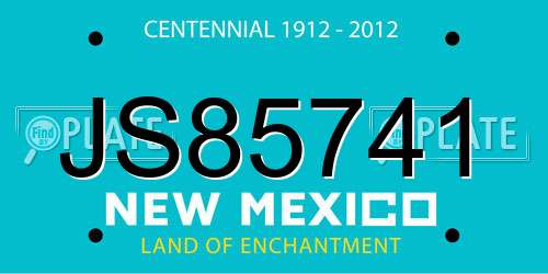 JS85741 New Mexico License Plate