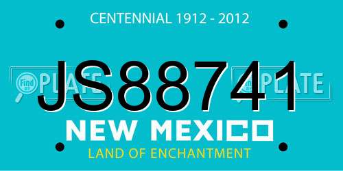 JS88741 New Mexico License Plate