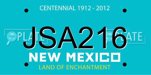 JSA216 New Mexico License Plate
