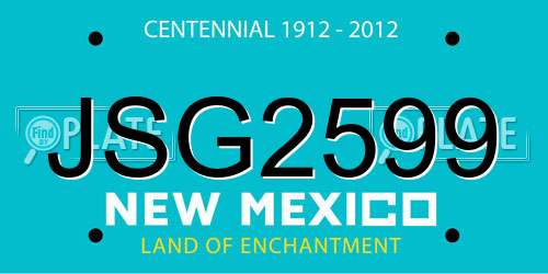 JSG2599 New Mexico License Plate