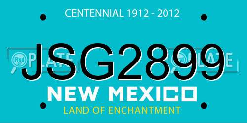 JSG2899 New Mexico License Plate