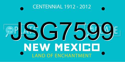 JSG7599 New Mexico License Plate