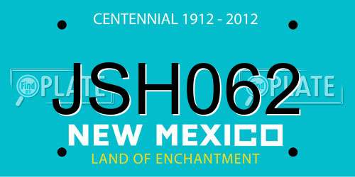 JSH062 New Mexico License Plate